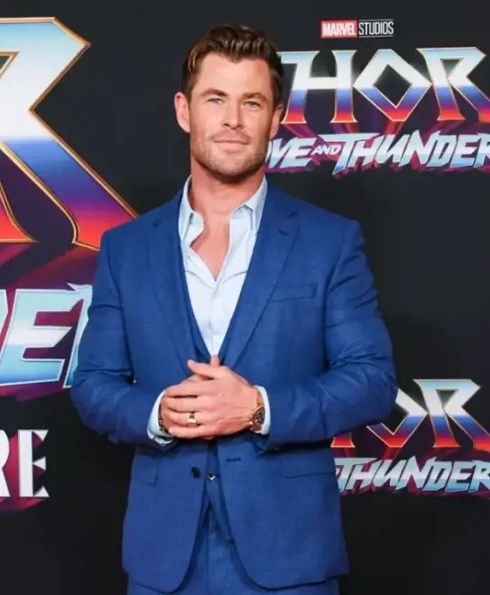 Thor Love and Thunder Chris Hemsworth Event Blue Coat Thor Love and Thunder Chris Hemsworth Event Blue Coat