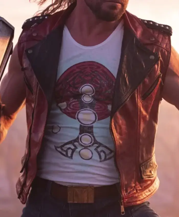 Thor Love and Thunder Chris Hemsworth Quilted Biker Vest Thor Love and Thunder Chris Hemsworth Quilted Biker Vest