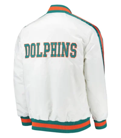 Throwback D-Line Miami Dolphins White Jacket