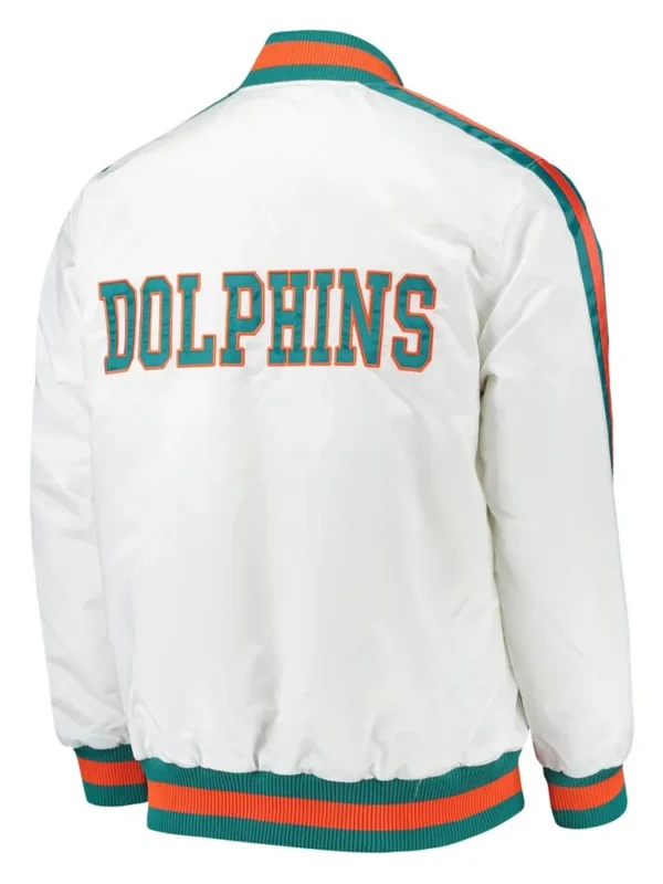 Throwback D-Line Miami Dolphins White Jacket
