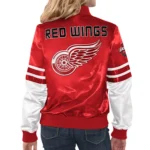 Tie Breaker Detroit Red Wings Red and White Jacket
