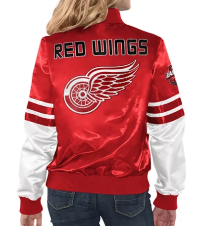 Tie Breaker Detroit Red Wings Red and White Jacket