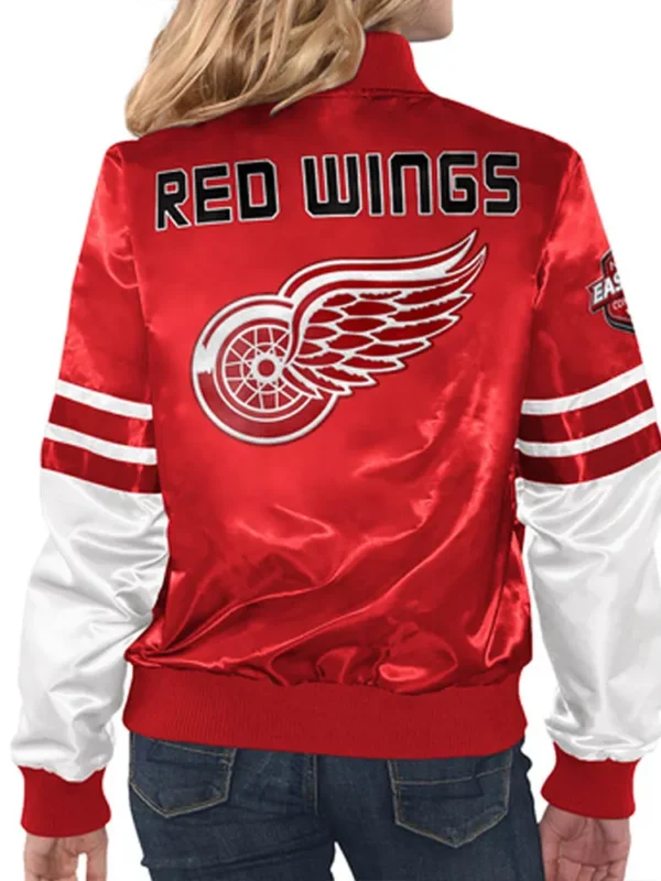 Tie Breaker Detroit Red Wings Red and White Jacket