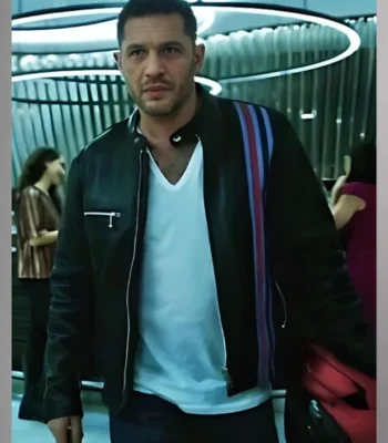 Venom 2 Eddie Brock Stripes Cafe Racer Leather Jacket
