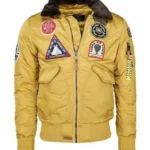 Top Gun B-15 Flying Tigers Yellow Flight Satin Bomber Jacket