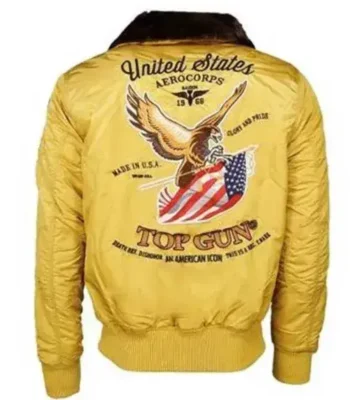Top Gun B-15 Flying Tigers Yellow Flight Satin Bomber Jacket