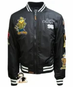 Top Gun MA-1 Champs 96 Zip Up Black Stripe Bomber Jacket