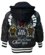Top Gun MA-1 Champs 96 Zip Up Black Stripe Bomber Jacket