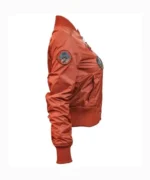Top Gun MA-1 Rust Women’s Flight Satin Bomber Jacket
