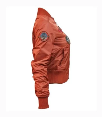 Top Gun MA-1 Rust Women’s Flight Satin Bomber Jacket