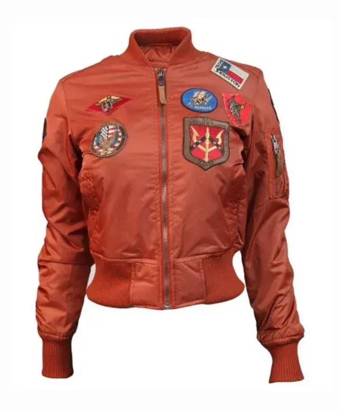 Top Gun MA-1 Rust Women’s Flight Satin Bomber Jacket Top Gun MA-1 Rust Women’s Flight Satin Bomber Jacket
