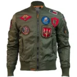 Top Gun Ma-1 Green Airforce Flight Patches Bomber Jacket
