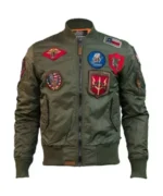 Top Gun Ma-1 Green Airforce Flight Patches Bomber Jacket