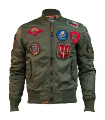 Top Gun Ma-1 Green Airforce Flight Patches Bomber Jacket