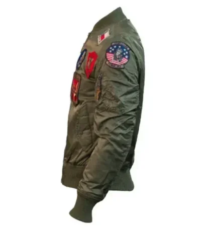 Top Gun Ma-1 Green Airforce Flight Patches Bomber Jacket
