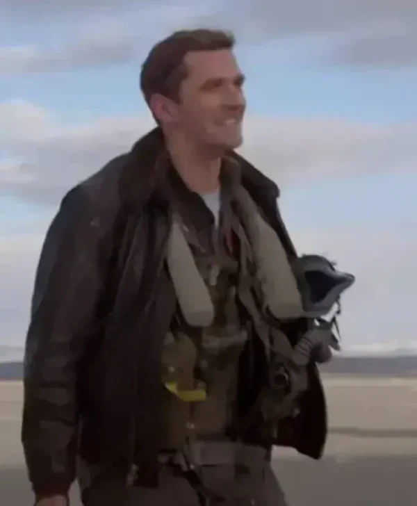 Top Gun Maverick Jon Hamm A2 Aviator Leather Sherpa Jacket