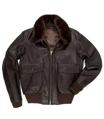 Top Gun Maverick Jon Hamm A2 Aviator Leather Sherpa Jacket