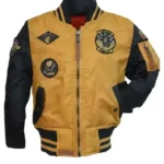 Top Gun Yellow and Black Tomcat MA-1 Zip Up Bomber Jacket