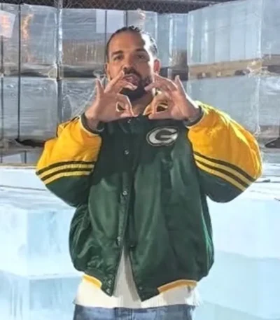 Drake Vintage Green and Yellow Bay Packers Starter Jacket