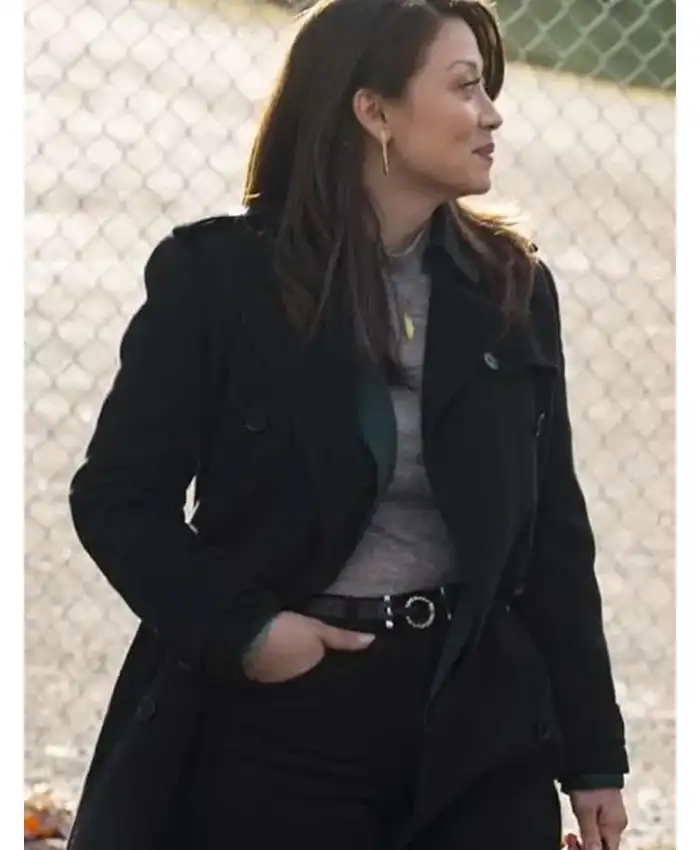 Tracker Reenie Greene Black Trench Coat Tracker Reenie Greene Black Trench Coat