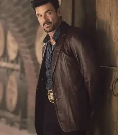 Tulsa King Bill Bevilaqua Brown Leather Blazer