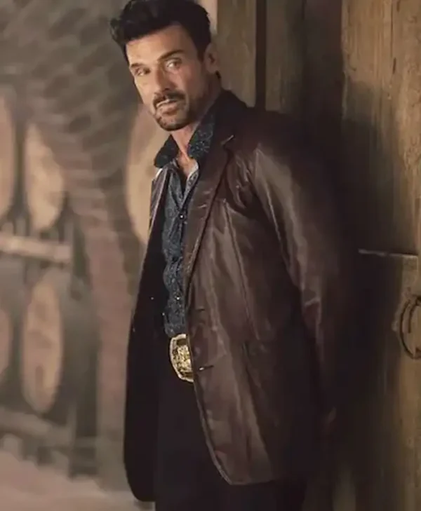 Tulsa King Bill Bevilaqua Brown Leather Blazer