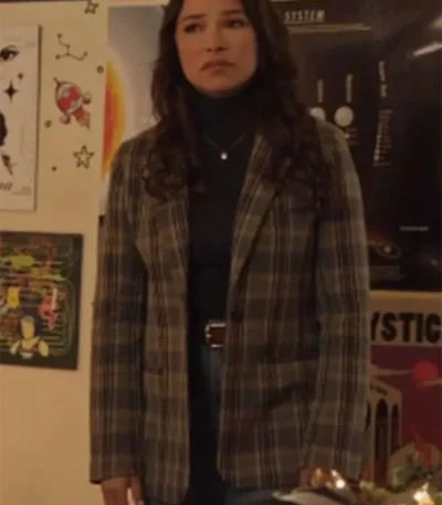 Under The Christmas Sky 2023 Jessica Parker Kennedy Plaid Blazer