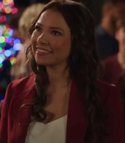 Under The Christmas Sky Jessica Parker Kennedy Maroon Blazer