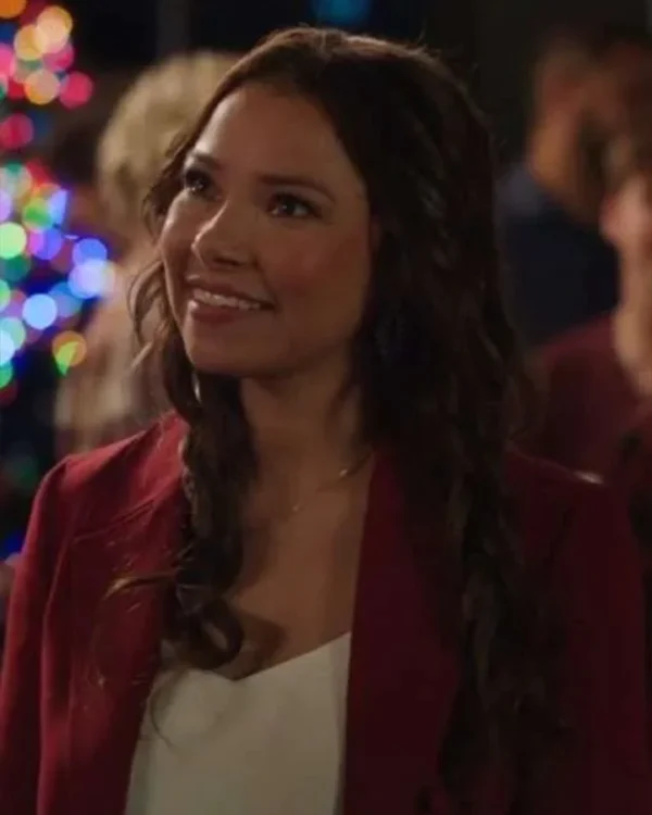 Under The Christmas Sky Jessica Parker Kennedy Maroon Blazer