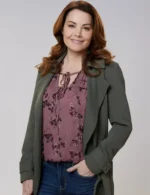 Unexpected Grace Erica Durance Green Wool Coat