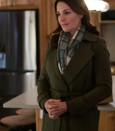 Unexpected Grace Erica Durance Green Wool Coat