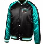 Vancouver Grizzlies Varsity Aqua Green and Black Jacket