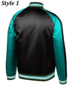 Vancouver Grizzlies Varsity Aqua Green and Black Jacket