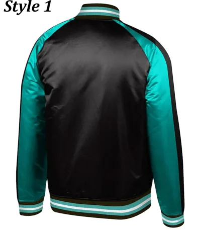 Vancouver Grizzlies Varsity Aqua Green and Black Jacket