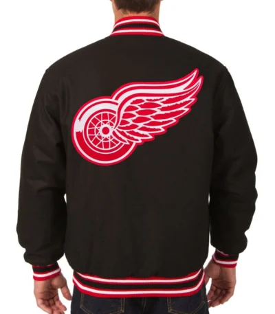 Varsity Detroit Red Wings Wool Black Jacket