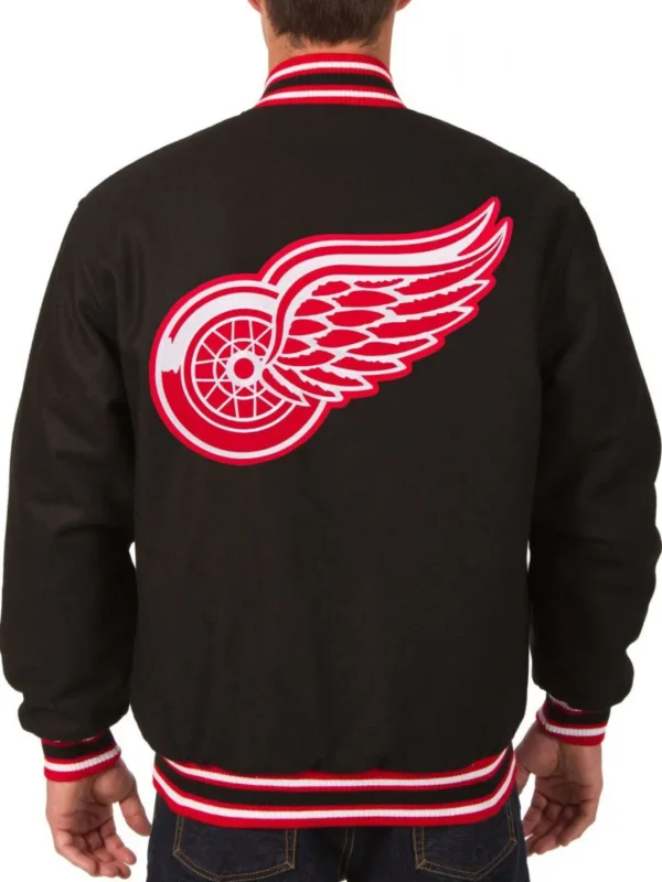 Varsity Detroit Red Wings Wool Black Jacket