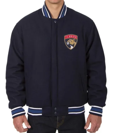 Varsity Florida Panthers Navy Blue Wool Jacket