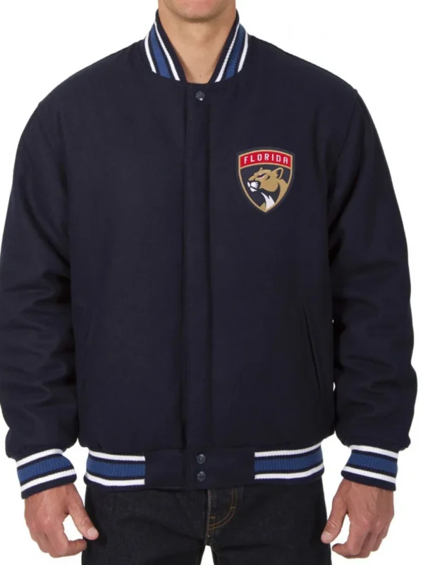 Varsity Florida Panthers Navy Blue Wool Jacket