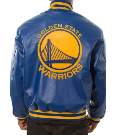 Varsity Golden State Warriors Royal Blue Leather Jacket