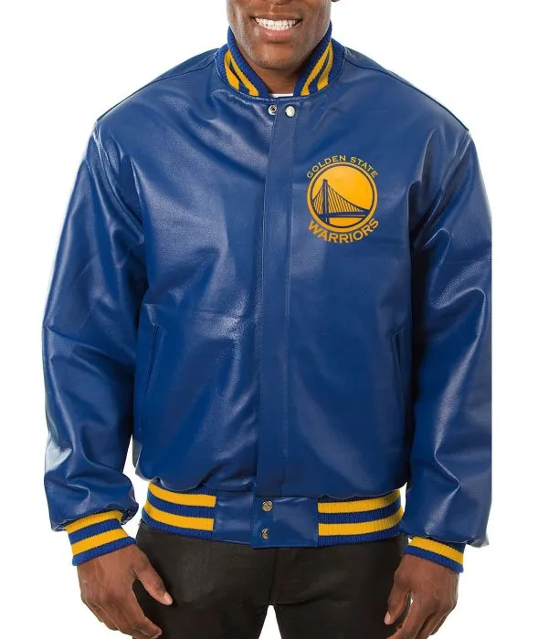 Varsity Golden State Warriors Royal Blue Leather Jacket Varsity Golden State Warriors Royal Blue Leather Jacket