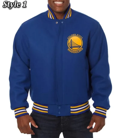 Varsity Golden State Warriors Royal Blue Wool Jacket