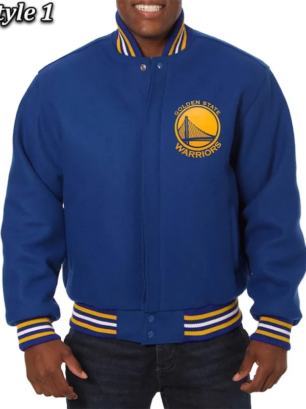 Varsity Golden State Warriors Royal Blue Wool Jacket