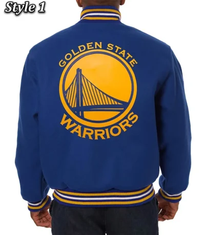Varsity Golden State Warriors Royal Blue Wool Jacket