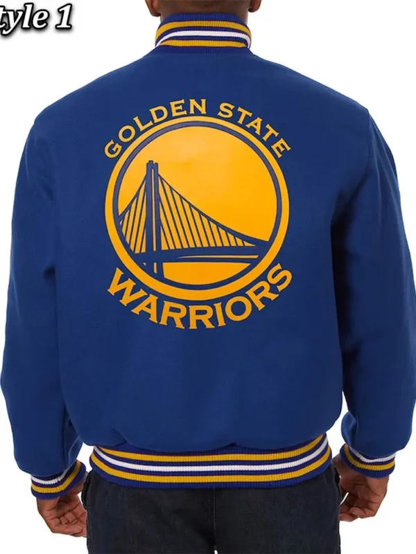 Varsity Golden State Warriors Royal Blue Wool Jacket