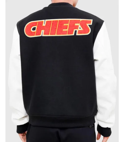 Varsity Kansas City Chiefs Logo Black and White Jacket