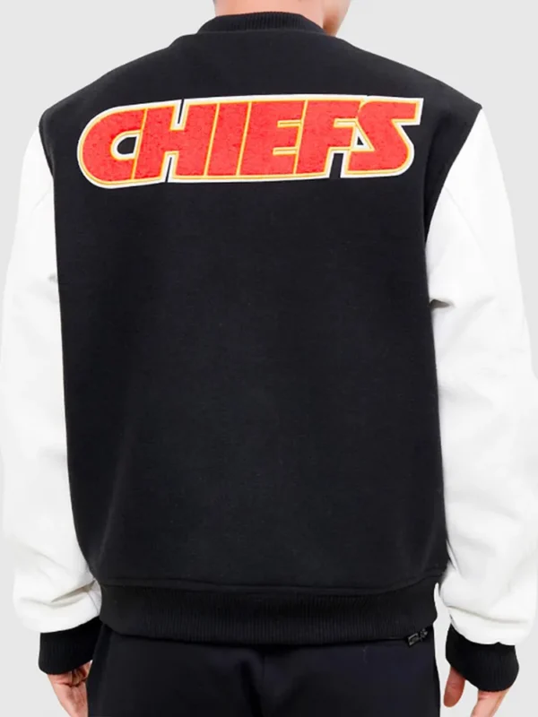 Varsity Kansas City Chiefs Logo Black and White Jacket