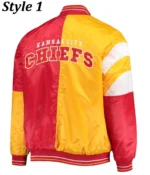 Varsity Kansas City Chiefs Red and Yellow Satin Jacket