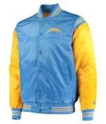 Varsity LA Chargers Light Blue and Yellow Satin Jacket