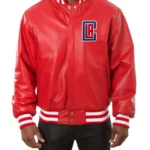 Varsity LA Clippers Red Leather Jacket