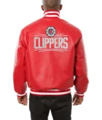 Varsity LA Clippers Red Leather Jacket